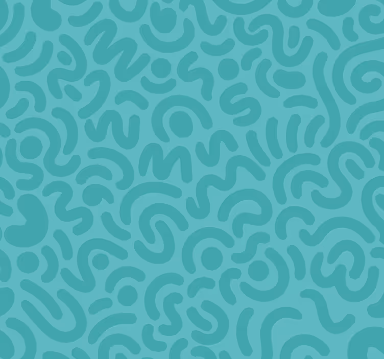 Abstrakte doodles rullegardin turkis - Tenstickers