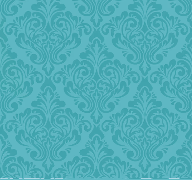 Damask rullegardin turkis - Tenstickers