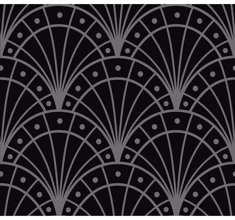 Elegant sort art deco rullegardin stue - Tenstickers