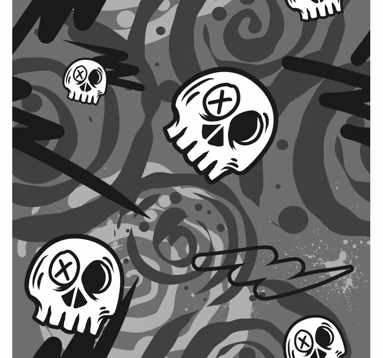 Graffiti med hodeskaller rullegardin ungdom - Tenstickers