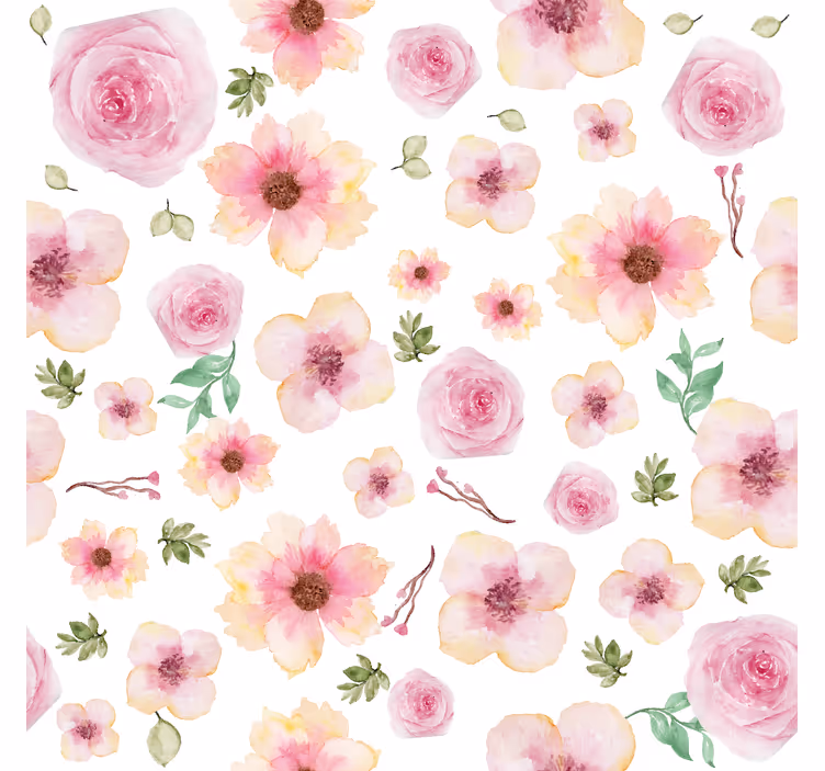 Rosa blomstermønster blomster rullegardin - Tenstickers