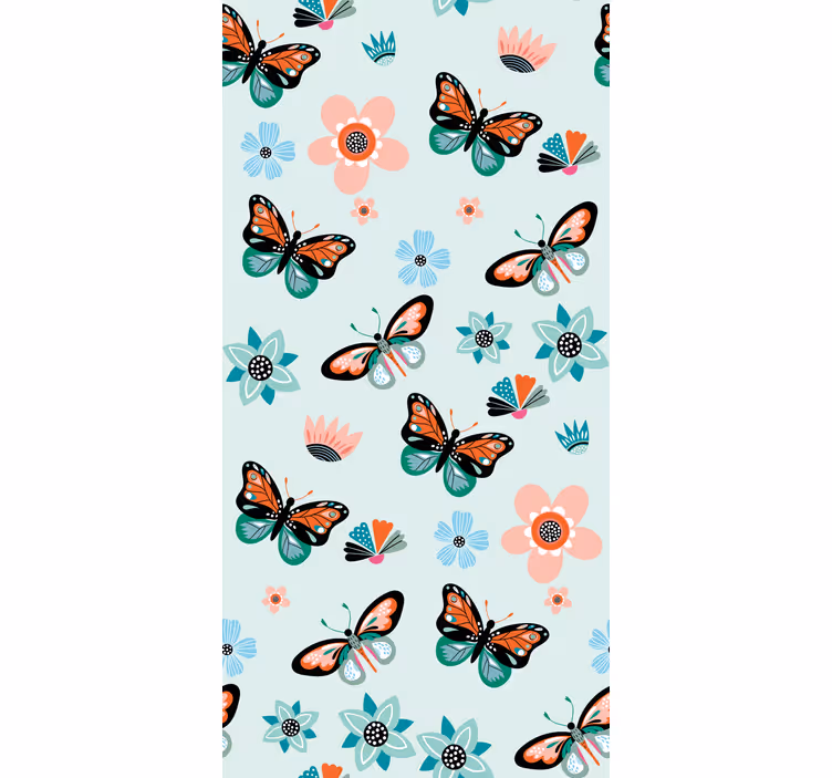 Sommerfugler og blomster barn rullegardin - Tenstickers