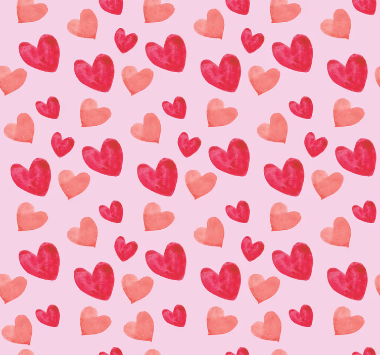 Hjerte rosa mønster romantisk rullegardin - Tenstickers