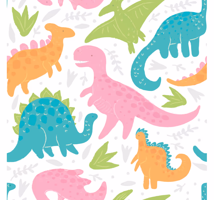 Pastellfarger dinosaur rullegardin - Tenstickers