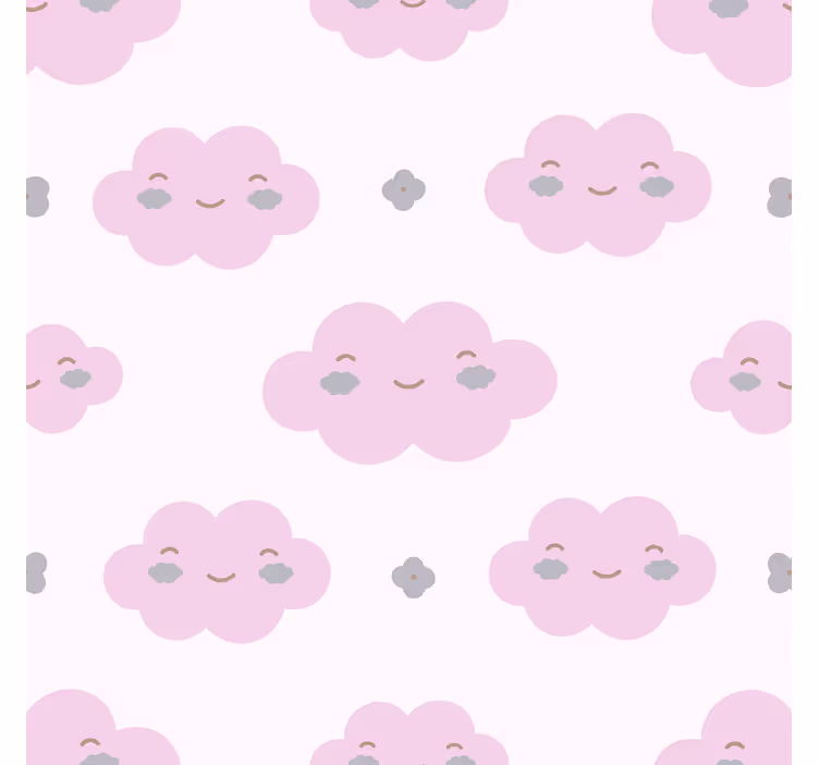 Rosa barnemønster rullegardin skyer - Tenstickers