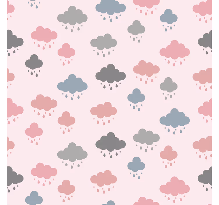 Rosa og grått regn rullegardin skyer - Tenstickers
