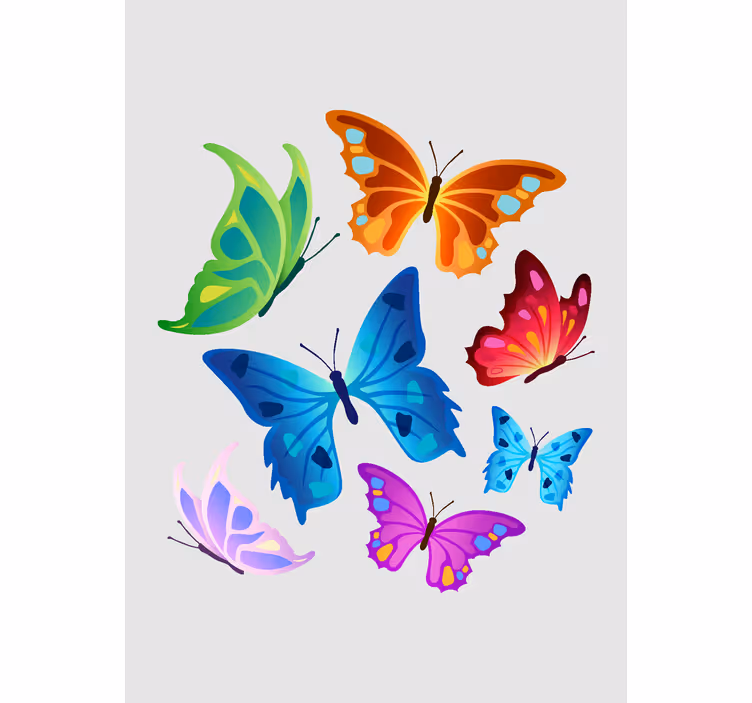 Store fargerike vinger rullegardin sommerfugl - Tenstickers