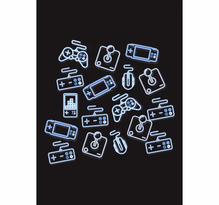 Blå kontroller nerdete rullegardin - Tenstickers
