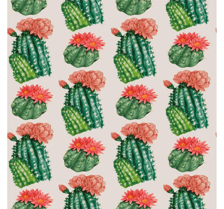 ørkenen blomster kaktus rullegardin - Tenstickers