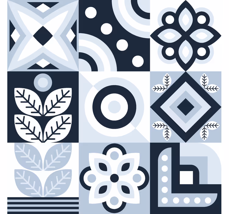 Fliser mønster nordisk rullegardin - Tenstickers