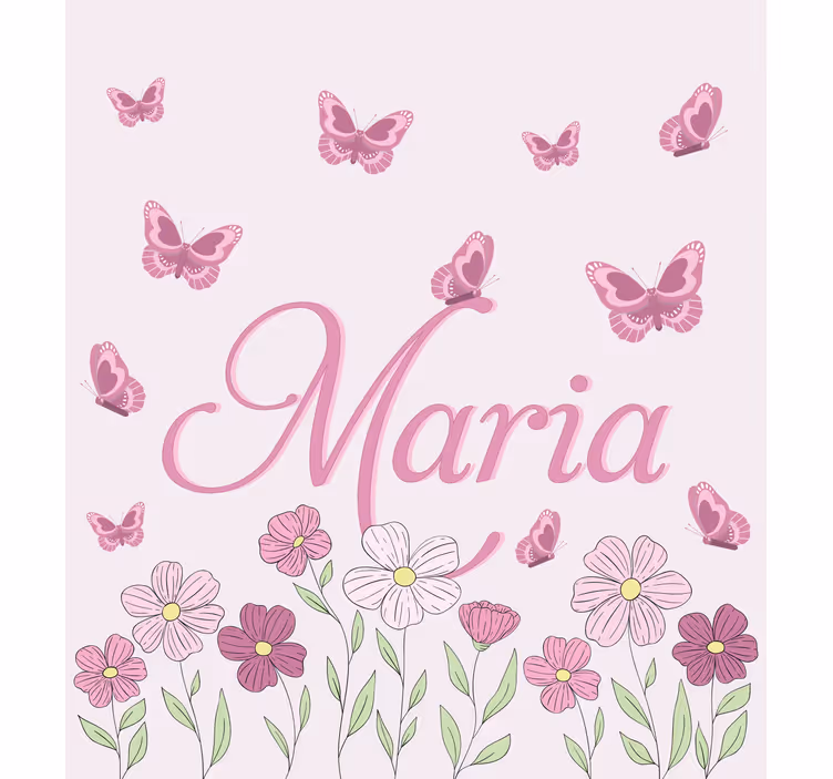 Blomster og sommerfugler personlig rullegardin - Tenstickers