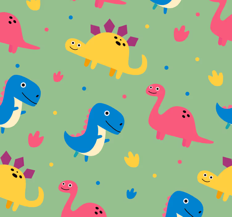 Fargerik stil dinosaur rullegardin - Tenstickers