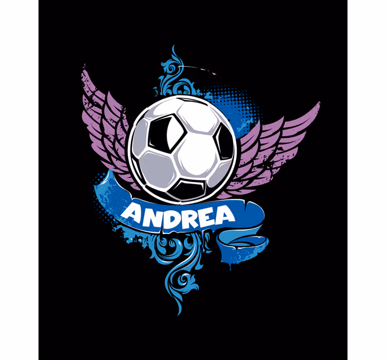 Flygende ball med navn rullegardin fotball - Tenstickers