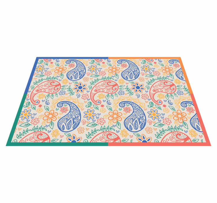Fargerik paisley print spisebrikke tekstur - Tenstickers
