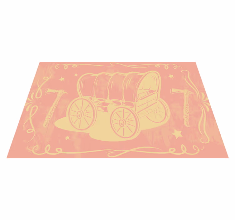 Spisebrikke original med vintage vogn illustrasjon - Tenstickers