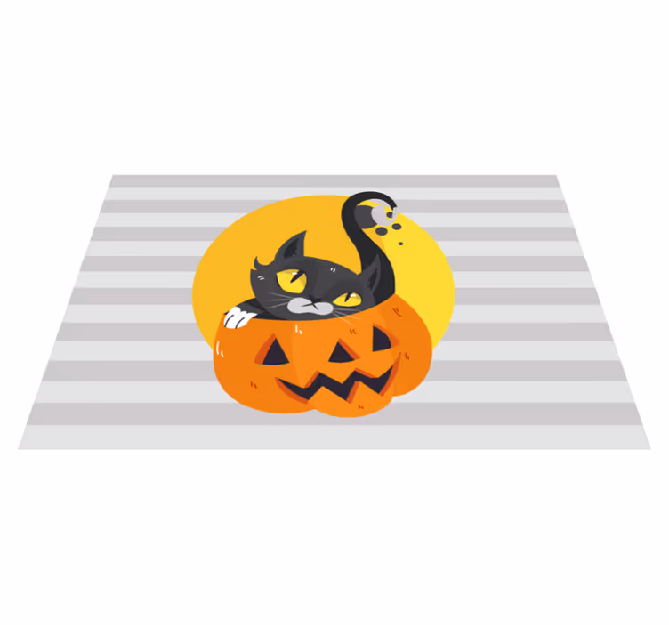 Gresskar & svart katt barn spisebrikker - Tenstickers