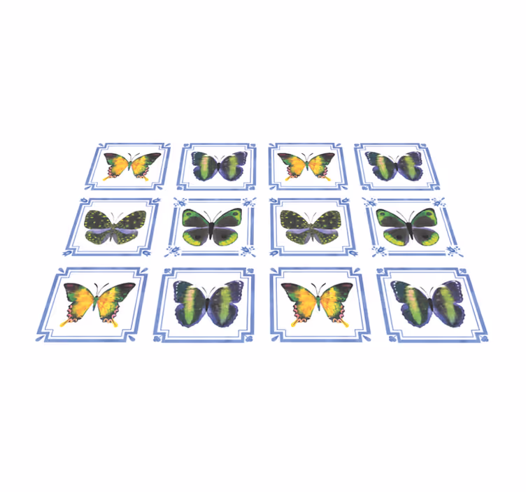 Sommerfugl fliser blå placemats - Tenstickers