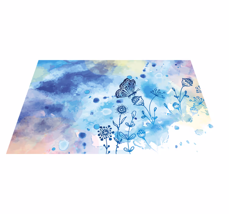 Spisebrikke original sommerfugl blomster mønster - Tenstickers