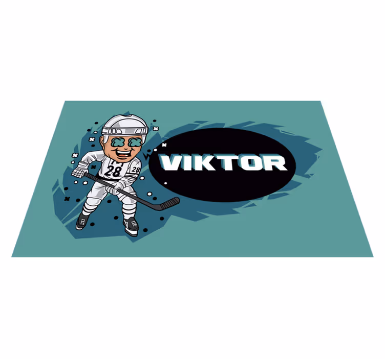 Spisebrikke spedbarn med tegneserie hockeyspiller - Tenstickers