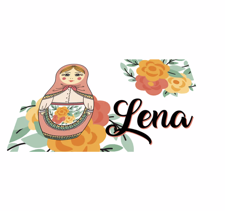 Spisebrikke med navn matryoshka dukke illustrasjon - Tenstickers