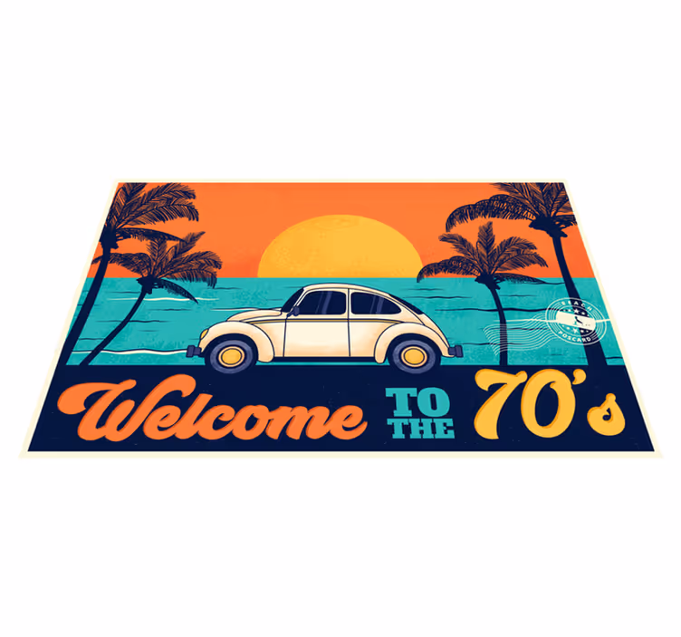 Spisebrikke elegant retro 70-talls strandmotiv - Tenstickers
