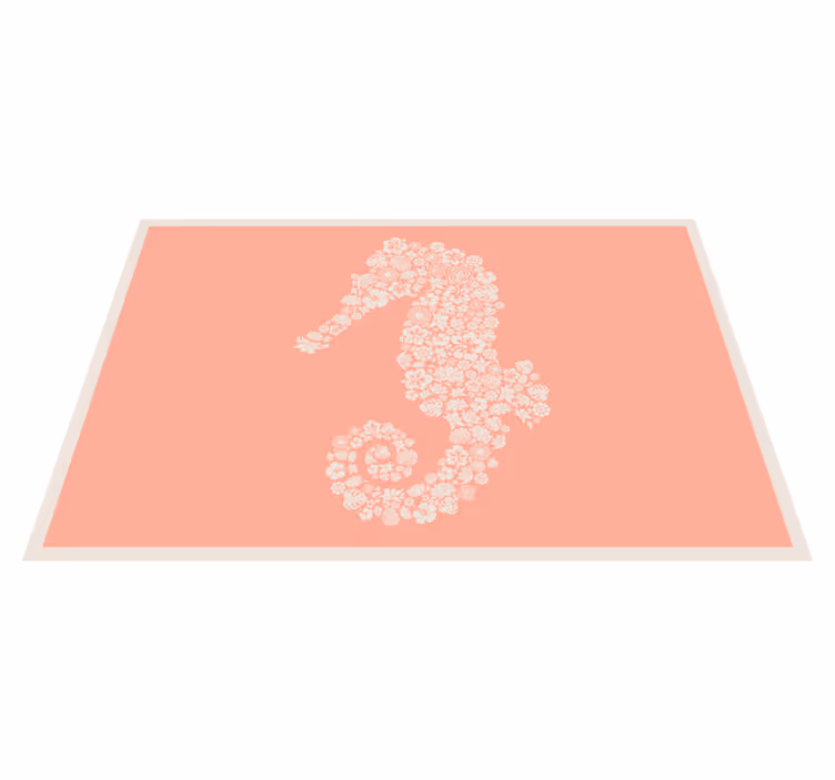 Spisebrikke original sjøhest med blomsterdesign - Tenstickers