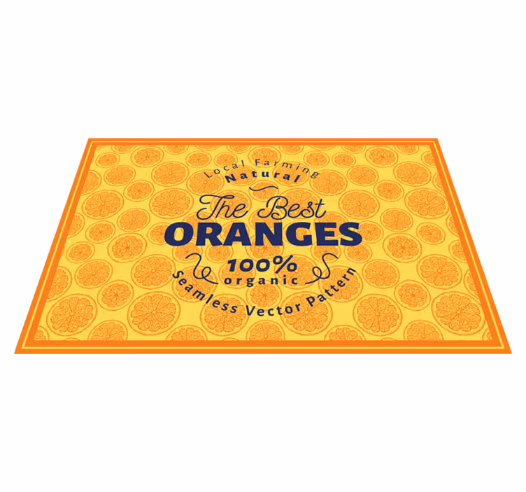 Oransje hånd tegne mønster ramme sitrus placemats - Tenstickers