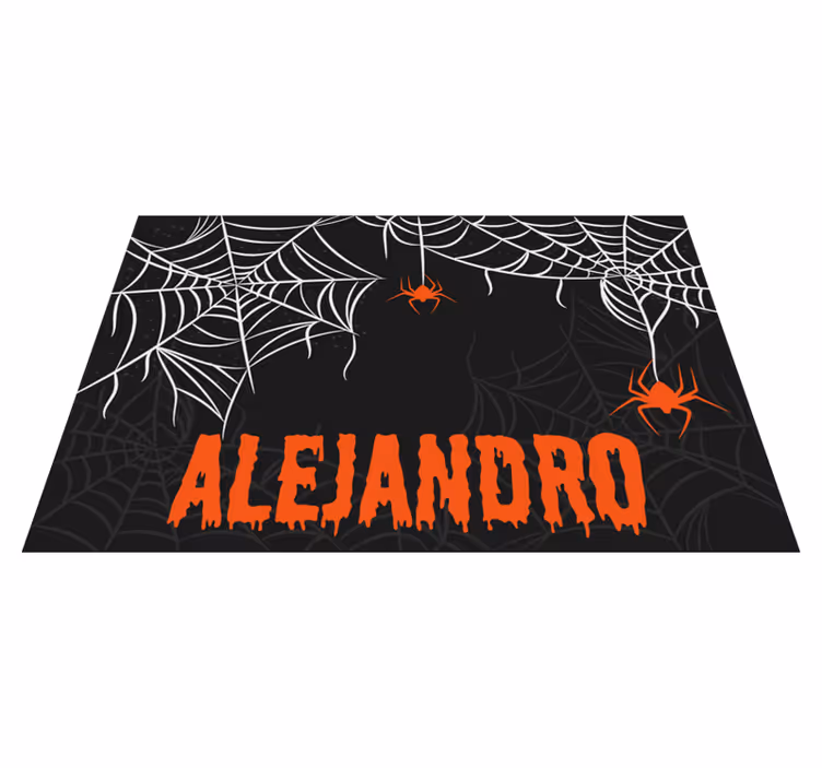 Edderkoppnett med navn halloween spisebrikker - Tenstickers
