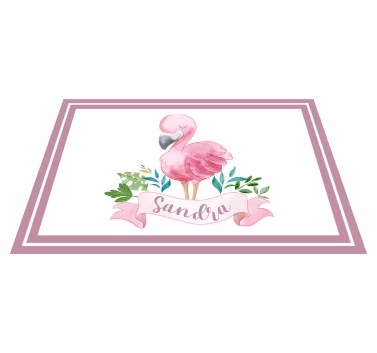 Spisebrikke med navn flamingo med bånd - Tenstickers