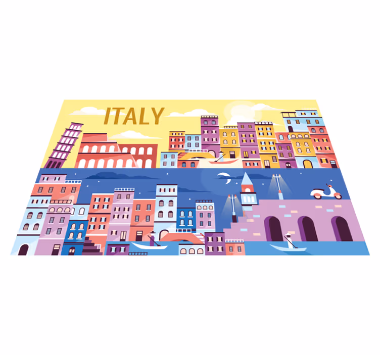 Spisebrikke med navn italiensk bylandskap - Tenstickers