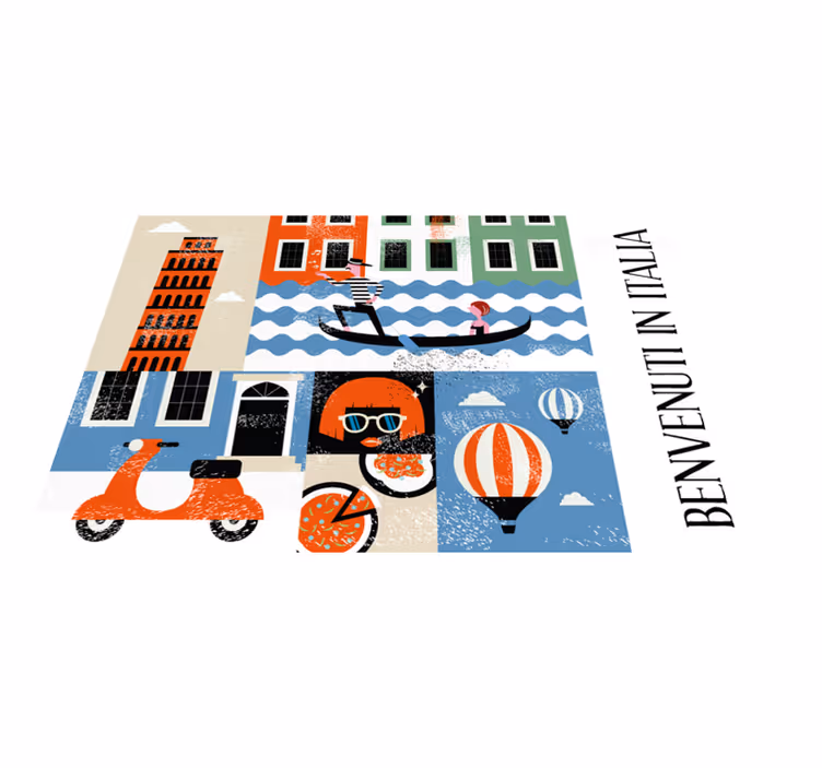 Spisebrikke original livlig italiensk scene - Tenstickers