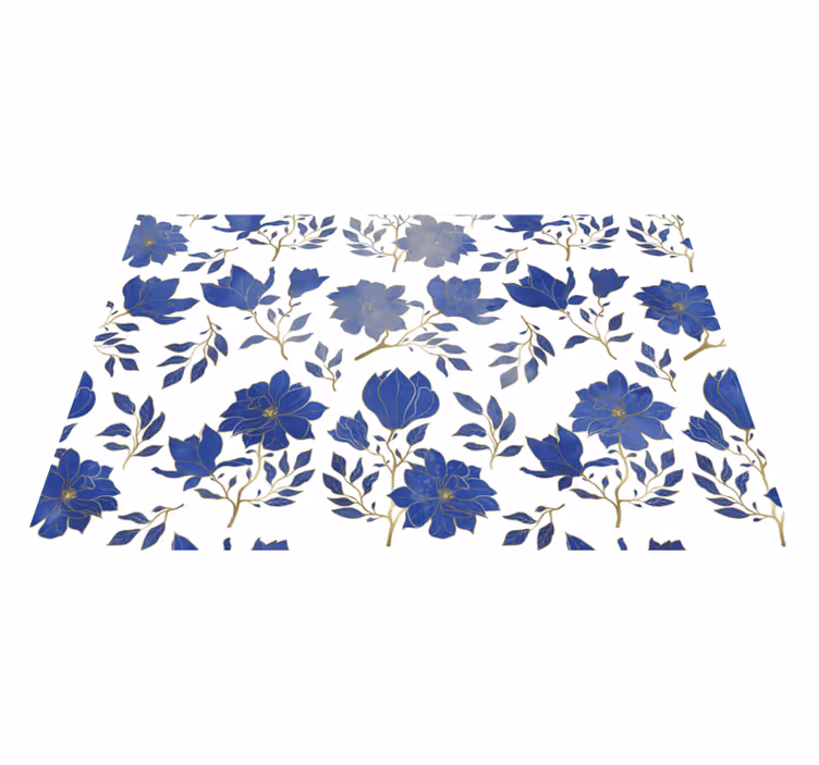 Spisebrikke original blomsterblå mønster - Tenstickers