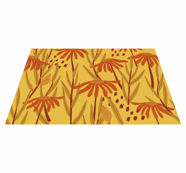 Spisebrikke original blomster gult mønster - Tenstickers