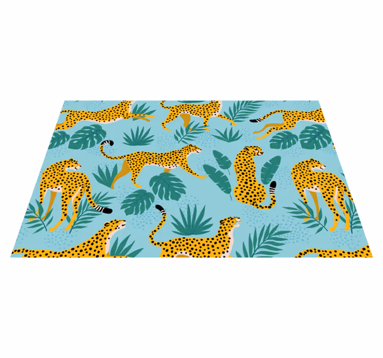 Leopardmønster og grønne blader spisebrikke original - Tenstickers