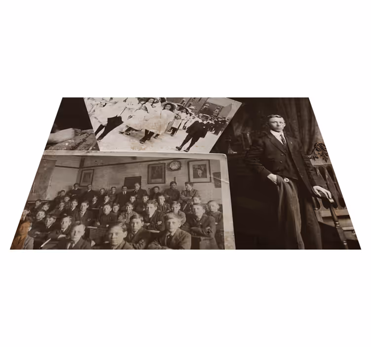 Spisebrikke hus vintage fotokollasje - Tenstickers