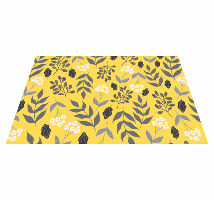 Spisebrikke moderne med blomster gult mønster - Tenstickers