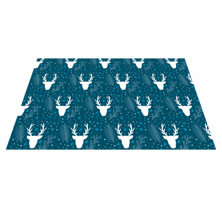 Reinsdyr og snøfnugg julematte - Tenstickers