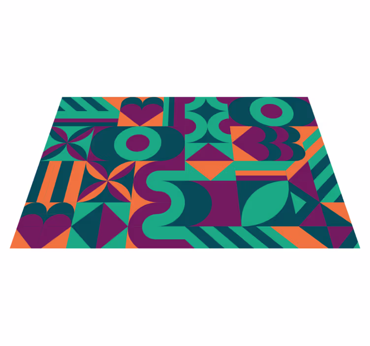 Farget geometrisk mønster moderne spisebrikker - Tenstickers