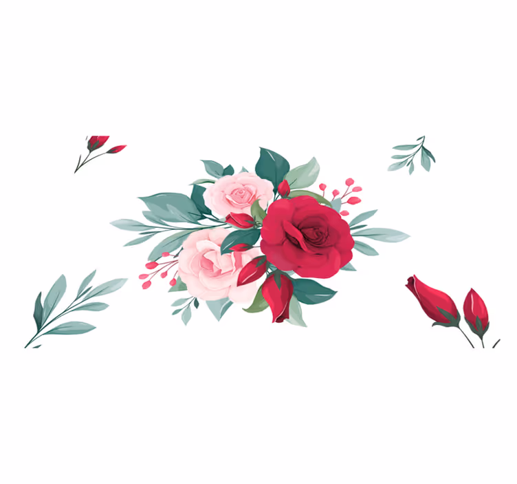 Spisebrikke original blomsterdekorasjon motiv - Tenstickers