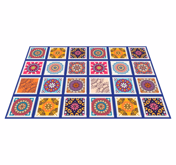 Spisebrikke original geometriske blomsterdesign - Tenstickers