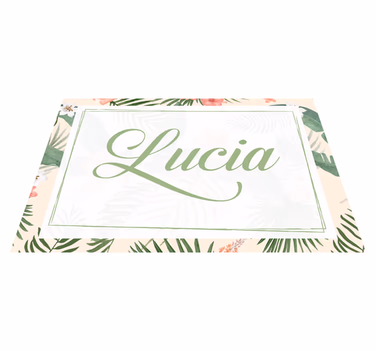 Spisebrikke med navn floral design - Tenstickers