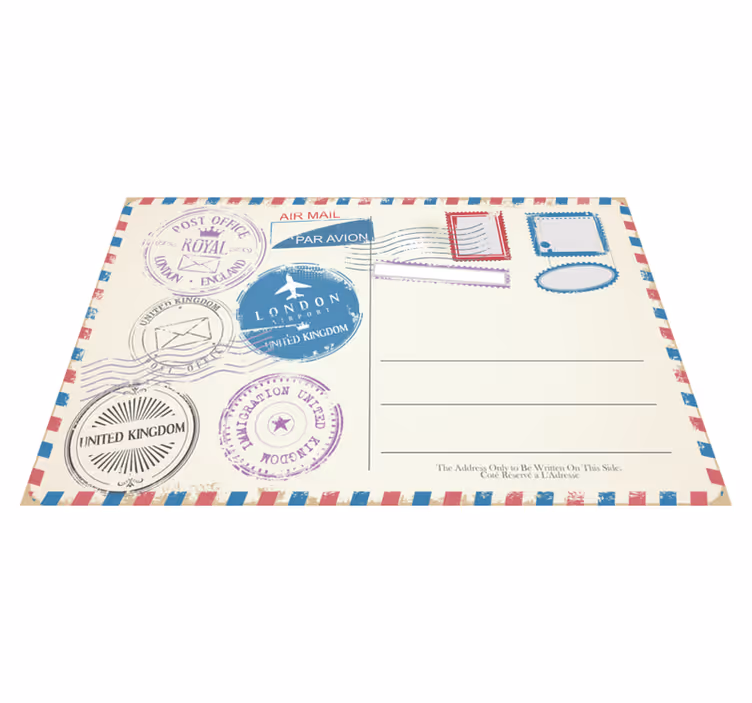 Spisebrikke tekster reisefrimerkesamling - Tenstickers