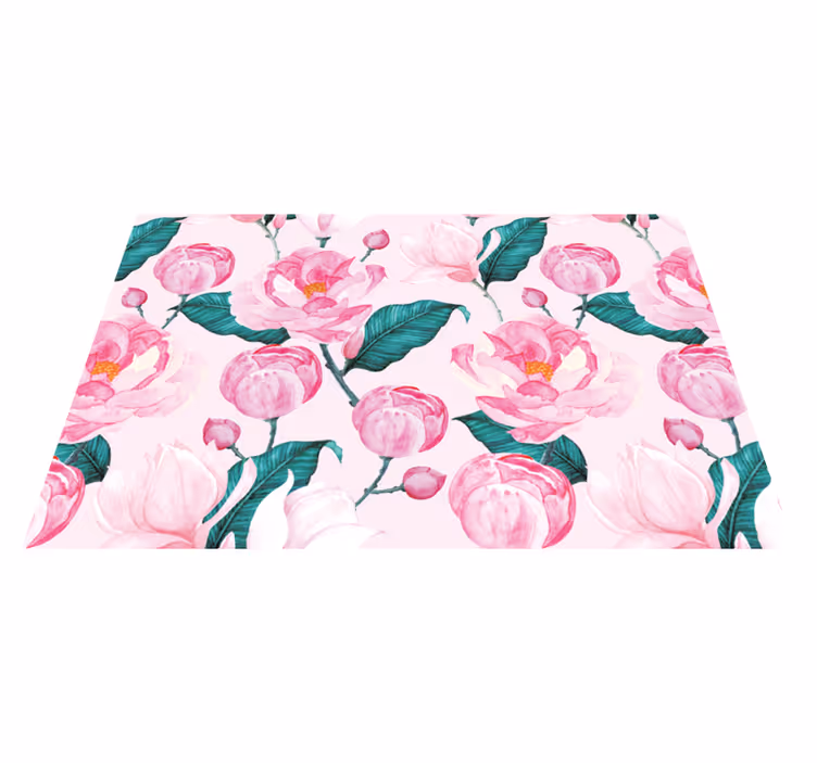 Rosa blomstermønster spisebrikke original - Tenstickers