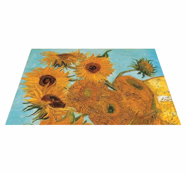 Van goghs solsikker blomsterplattematter - Tenstickers
