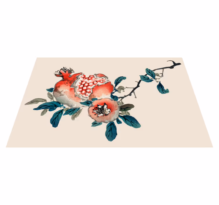 Spisebrikke original granateple blomsterdesign - Tenstickers