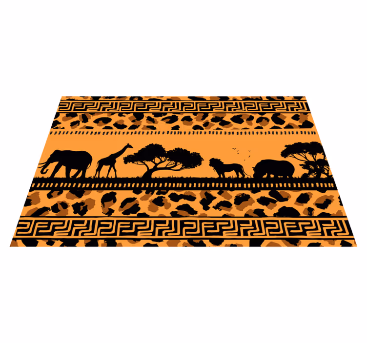 Leopard print med afrikanske dyr spisebrikker - Tenstickers