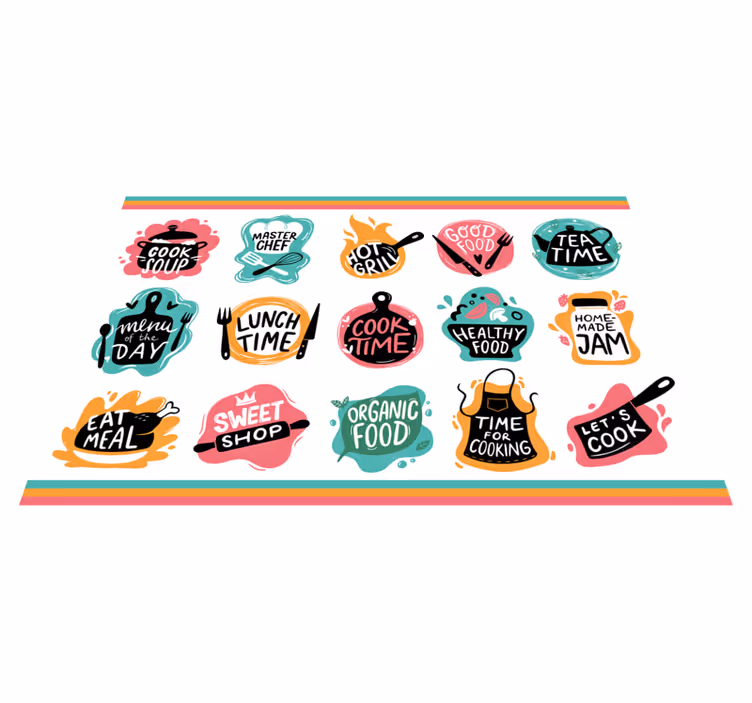 Matlaging kjøkken badge logoer hjemme matemat - Tenstickers