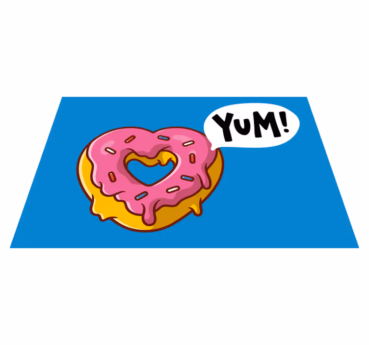 Hjerte donut med YUM snakkeboble spisebrikke - Tenstickers