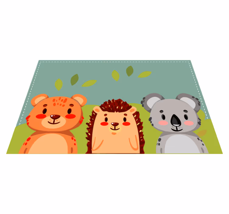 Flat ville dyrekortsamling spisebrikke spedbarn - Tenstickers