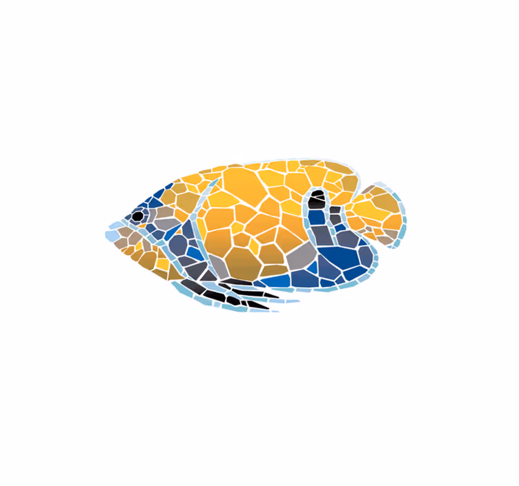 Spisebrikke original mosaikkfisk illustrasjon - Tenstickers